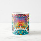 Farbenfrohe Katze 759 Wasserwelle Kaffeetasse (Mittel)