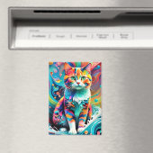Farbenfrohe Katze 759 Wasserwelle Magnet (In Situ (Geschirrspüler))