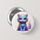 Farbenfrohe Katze Button (Vorne & Hinten)