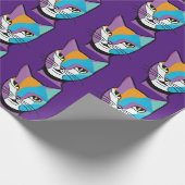 Farbenfrohe Katze Frauendarstellung Geschenkpapier (Ecke)