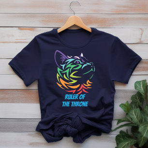 Farbenfrohe Katze "Herrscher des Thrones" T - Shir T-Shirt