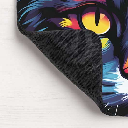 Farbenfrohe Katze-Illustration Mousepad (Ecke)