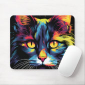 Farbenfrohe Katze-Illustration Mousepad (Mit Mouse)