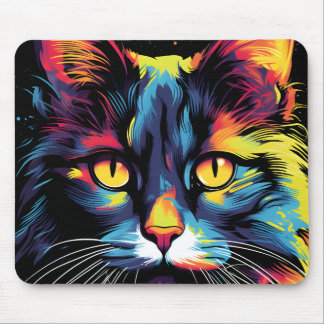 Farbenfrohe Katze-Illustration Mousepad