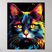 Farbenfrohe Katze-Illustration Poster (Vorne)