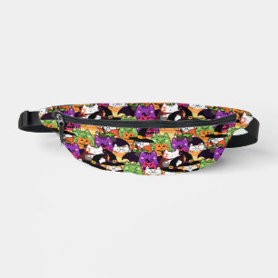 Farbenfrohe Katze in halloween Kostümmuster Bauchtasche