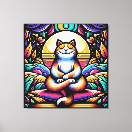 Farbenfrohe Katze in Medizin Leinwanddruck (Vorderseite)