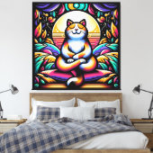 Farbenfrohe Katze in Medizin Leinwanddruck (Insitu (Schlafzimmer))