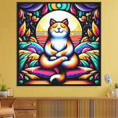 Farbenfrohe Katze in Medizin Leinwanddruck (Insitu (Wohnzimmer))