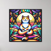 Farbenfrohe Katze in Medizin Leinwanddruck (Vorderseite)