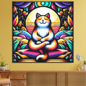 Farbenfrohe Katze in Medizin Leinwanddruck (Insitu (Wohnzimmer))