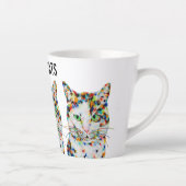 Farbenfrohe Katze Latte Tasse (Rechts)