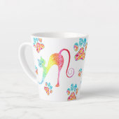 Farbenfrohe Katze Latte Tasse (Linke Ecke)