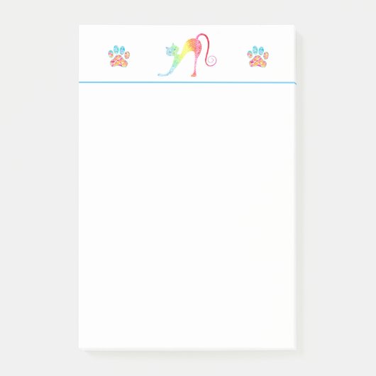 Farbenfrohe Katze Post-it Note Pad Klebezettel (Vorderseite)