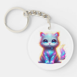 Farbenfrohe Katze Schlüsselanhänger