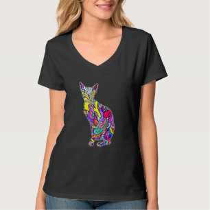 Farbenfrohe Katze Sphynx Art Hausbesitzer Frischkä T-Shirt