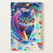 Farbenfrohe Katze, Splash, Malerei, Farbsortierung Planer (Rückseite)