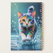 Farbenfrohe Katze, Splash, Malerei, Farbsortierung Planer (Rückseite)