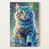 Farbenfrohe Katze, Splash, Malerei, Farbsortierung Planer (Rückseite)