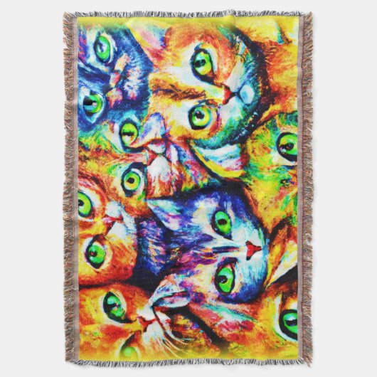 Farbenfrohe Katze und Kätzchen Muster. Jetzt kaufe Decke (Vorderseite Vertikal)