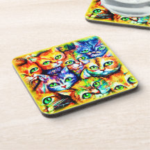 Farbenfrohe Katze und Kätzchen Muster. Jetzt kaufe