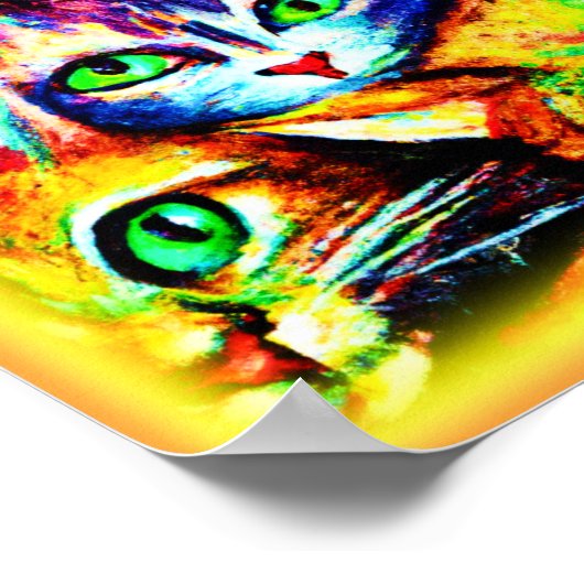 Farbenfrohe Katze und Kätzchen Muster. Jetzt kaufe Poster (Ecke)