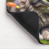 Farbenfrohe Katze und Maus mit Blume Maus Pad Mousepad (Ecke)
