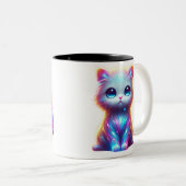 Farbenfrohe Katze Zweifarbige Tasse (VorderseiteRechts)