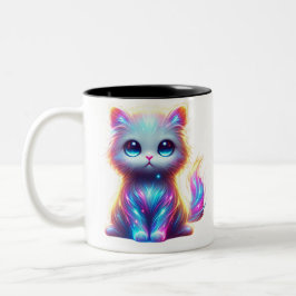 Farbenfrohe Katze Zweifarbige Tasse