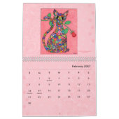 Farbenfrohe Katzen Blume Niedlich Girly Boho 2022  Kalender (Feb 2027)