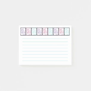 Farbenfrohe Katzen Drucke Lined Post Hinweise Post-it Klebezettel