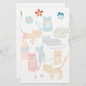 Farbenfrohe Katzen Druckgeschenke für Katzen Liebh Briefpapier (Vorne/Hinten)