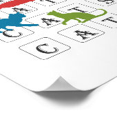 Farbenfrohe Katzen für Katzenbesitzer und Katzenli Poster (Ecke)