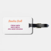 Farbenfrohe Katzen-Illustration und Individuelle N Gepäckanhänger (Rückseite horizontal)