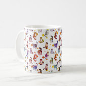Farbenfrohe Katzen Kaffeetasse (Vorderseite Links)