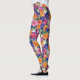 Farbenfrohe Katzen Leggings