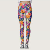 Farbenfrohe Katzen Leggings (Vorderseite)