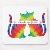 Farbenfrohe Katzen-Mauspad Mousepad (Vorne)