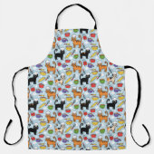 Farbenfrohe Katzen mit Kochmützen Toque Blanche Schürze (Vorderseite)