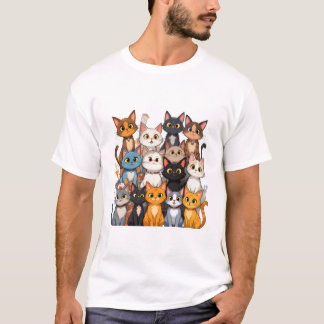 Farbenfrohe Katzen - Niedlicher und spielerischer  T-Shirt