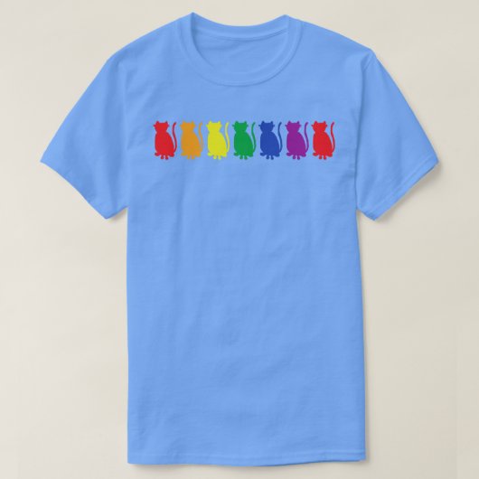 Farbenfrohe Katzen Regenbogen T-Shirt (Design vorne)