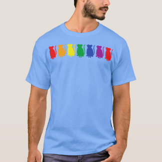 Farbenfrohe Katzen Regenbogen T-Shirt