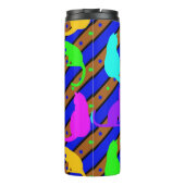 Farbenfrohe Katzen Streifen und Punkte Tierart Thermosbecher (Rückseite)