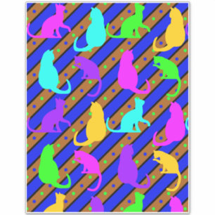 Farbenfrohe Katzen Streifen und Punkte Tierische P Aufkleber