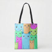 farbenfrohe Katzen Tasche (Vorderseite)
