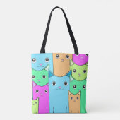 farbenfrohe Katzen Tasche (Rückseite)