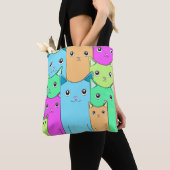 farbenfrohe Katzen Tasche (Von Nahem)