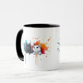 Farbenfrohe Katzen-Tasse Tasse (Vorderseite Links)