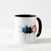 Farbenfrohe Katzen-Tasse Tasse (VorderseiteRechts)