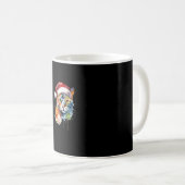Farbenfrohe Katzen trägt Weihnachtsmannmütze Kitte Kaffeetasse (VorderseiteRechts)
